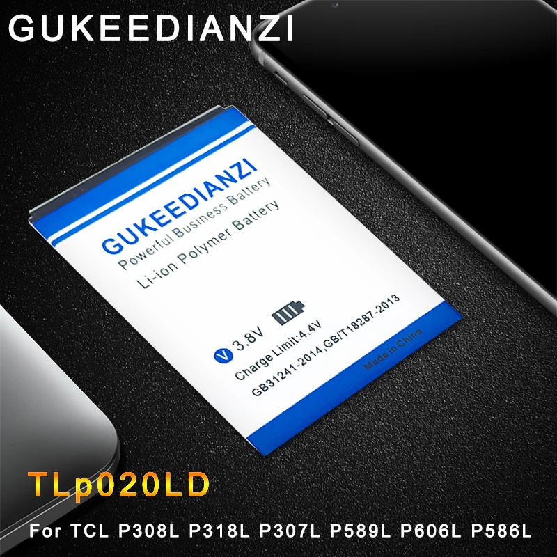 GUKEEDIANZI мобильного телефона Батарея TLp020LD 2000 ма-ч для TCL P308L P318L P307L P589L P606L P586L новые и высококачественные Батарея