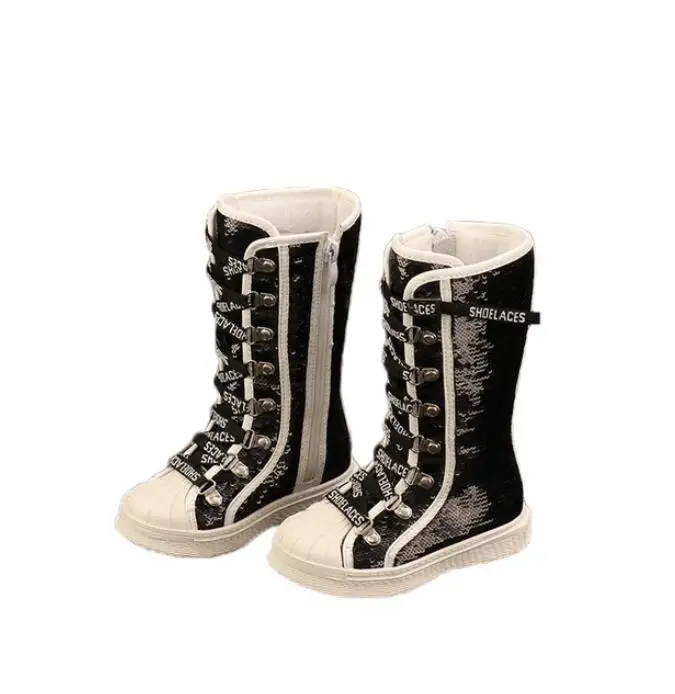 

New high quality Genuine leather Girls Long Boots 21-30 Winter Martin boots for Boys Plush Warm Shoes for girls kids Sport Shoes