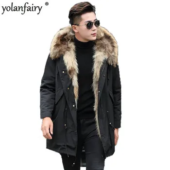 

Real Fur Coat Men's Winter Jacket Real Raccoon Fur Parka Men Clothes 2020 Male Warm Parkas Plus Size Veste P-P8238C MY1854