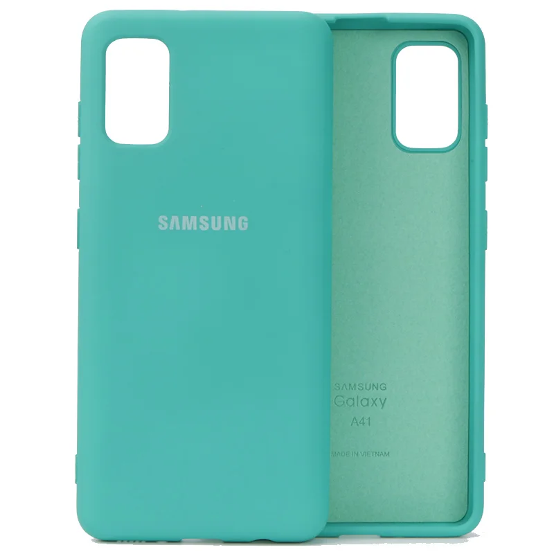 leather phone wallet Samsung Galaxy A41 Liquid Silicone Case Soft Silky Shell Cover Galaxy A 41 High Quality Soft-Touch Back Protective phone purse