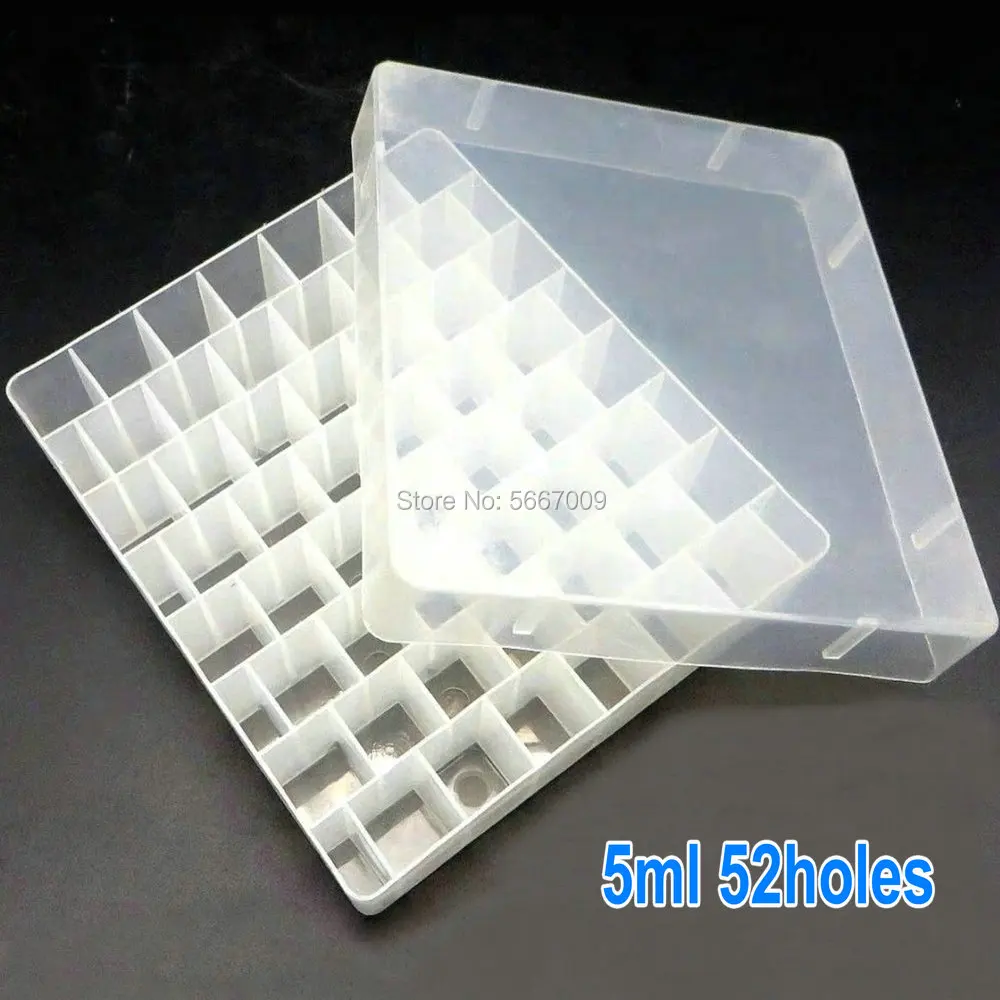 2pcs/lot 5ml 52holes Plastic frozen tube storage box lab Cryo freezing tube holder for experiment