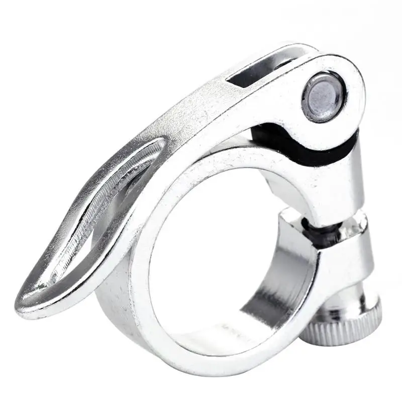 Aluminum 31.8mm Seatpost Clamp Quick Release MTB Bike Seat Post Tube Clip Outdoor Sport Bicycle Component Tube Clip - Цвет: (Silver)