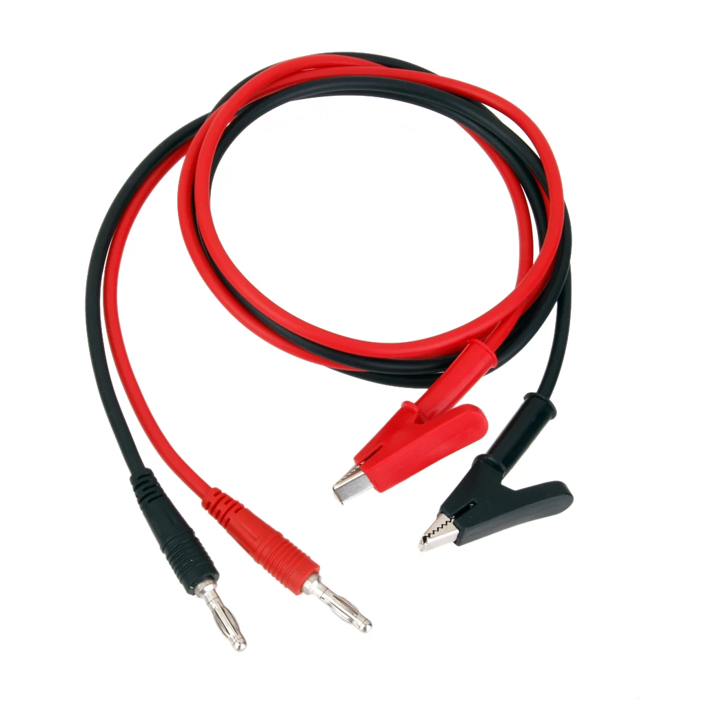 100cm Banana Plug To Aligator Clip Clamp Multimeter Connector Probe Lead