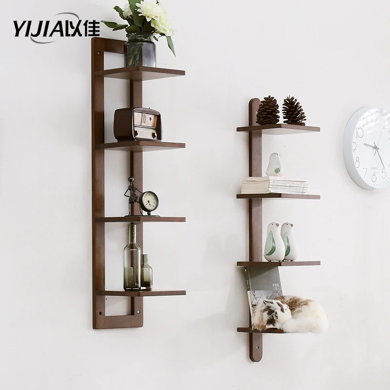 

Decorative Rustic Shelves Hanging Rack Floating Wood Wall Mounted bookshelf For Storage