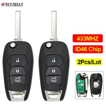 2 шт./лот 3 кнопки модифицированный умный дистанционный Автомобильный ключ 433 МГц ID46 PCF7941 чип+ лезвие для Chevrolet Cruze