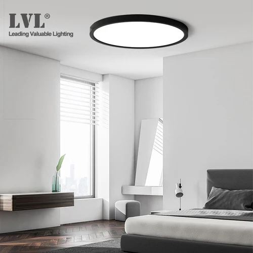 LED 천장 라이트 블랙 쉘 12W 18W 24W 32W 4000K 현대 표면 천장 램프, 부엌 침실 욕실 램프 5