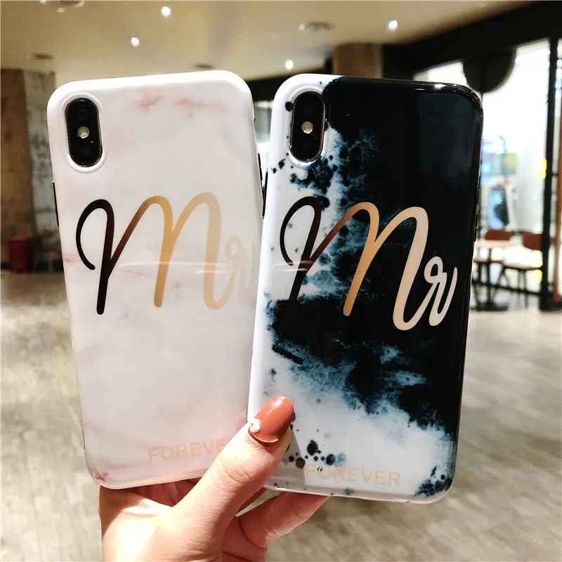 

Marble personality trend M word silicone case iPhone XR phone case Apple 7 phone bag exquisite fashion
