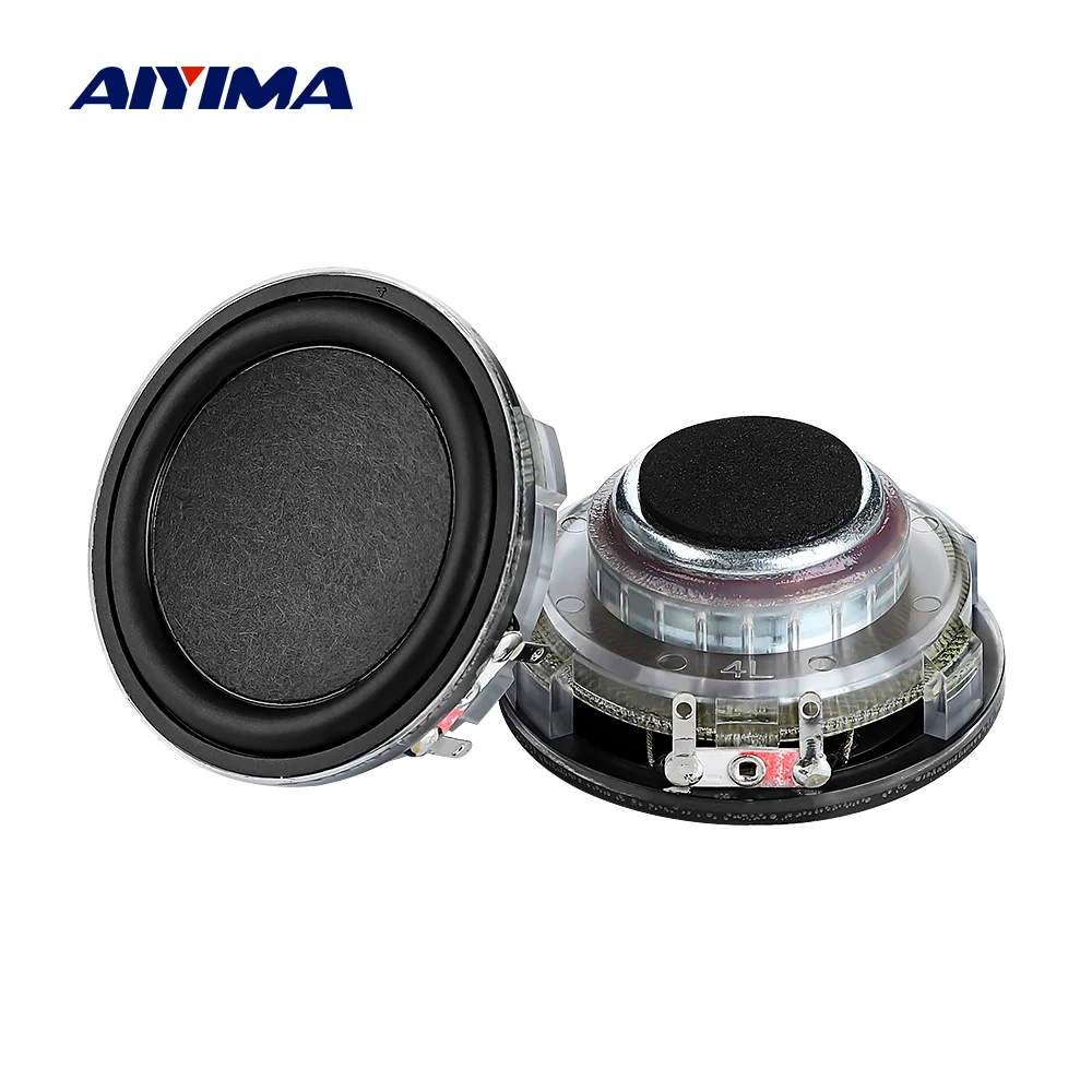 AIYIMA 2Pcs 2 Inch Audio Speaker 55MM Full Range Frequency Speaker 4 Ohm 10W Hemp Fiber Basin Bass Loudspeaker For Harman Karton