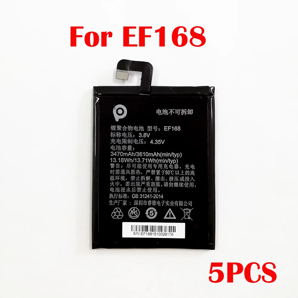 100% реальный 5 шт. 3610 мАч EF168 аккумулятор для телефона PPTV King7 King7S PP6000 новая продукция