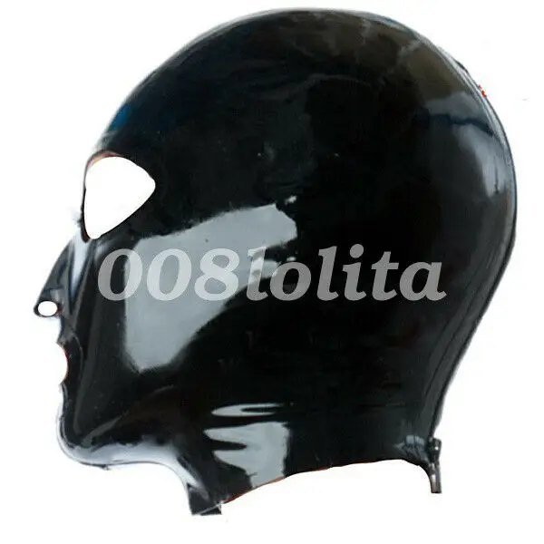 Latex Maske Rubber Fancy Mysterious Pure Black Mask 0.4mm Size XXS-XXL