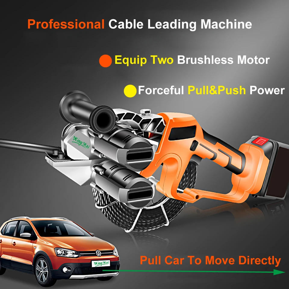 Two Brushless Motor Samsung Li Battery Electric Wire Cable Leading Machine Artifact Wire For Electrician Cable Install