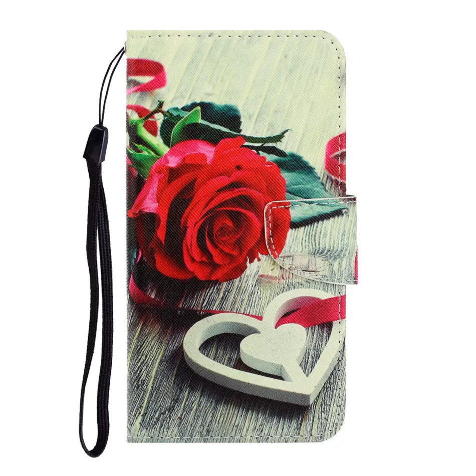 Чехол-книжка с отделением для карт для samsung Galaxy S10E Plus Note 10, A10, A20, A20E, A30, A40, A50, A70, кошелек с карманом для карт, P27F - Цвет: Red Rose F