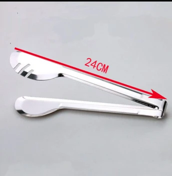 semicircle 24CM Много видов нержавеющей стали силиконовые кухонные щипцы барбекю клип салат приготовление хлеба, сервировка еды щипцы кухонные инструменты - Цвет: semicircle 24CM
