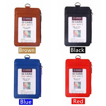 

Portable Retractable Badge Lanyard Work Name Business Card Cover Women Men Bank Credit Card Holder PU Bus ID Card Pocket Wallet