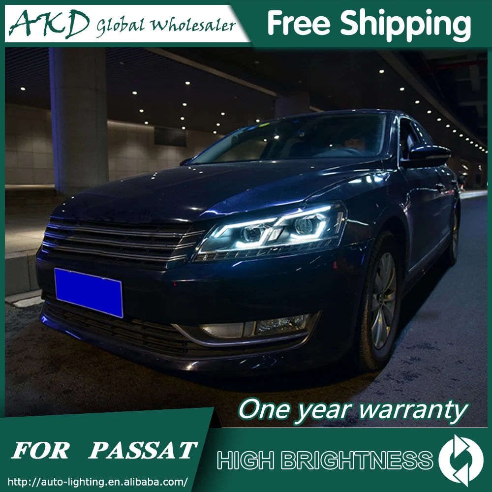 Фары для VW Passat B7 2011 2016 DRL дневные ходовые огни фары светодиодный Биксеноновая