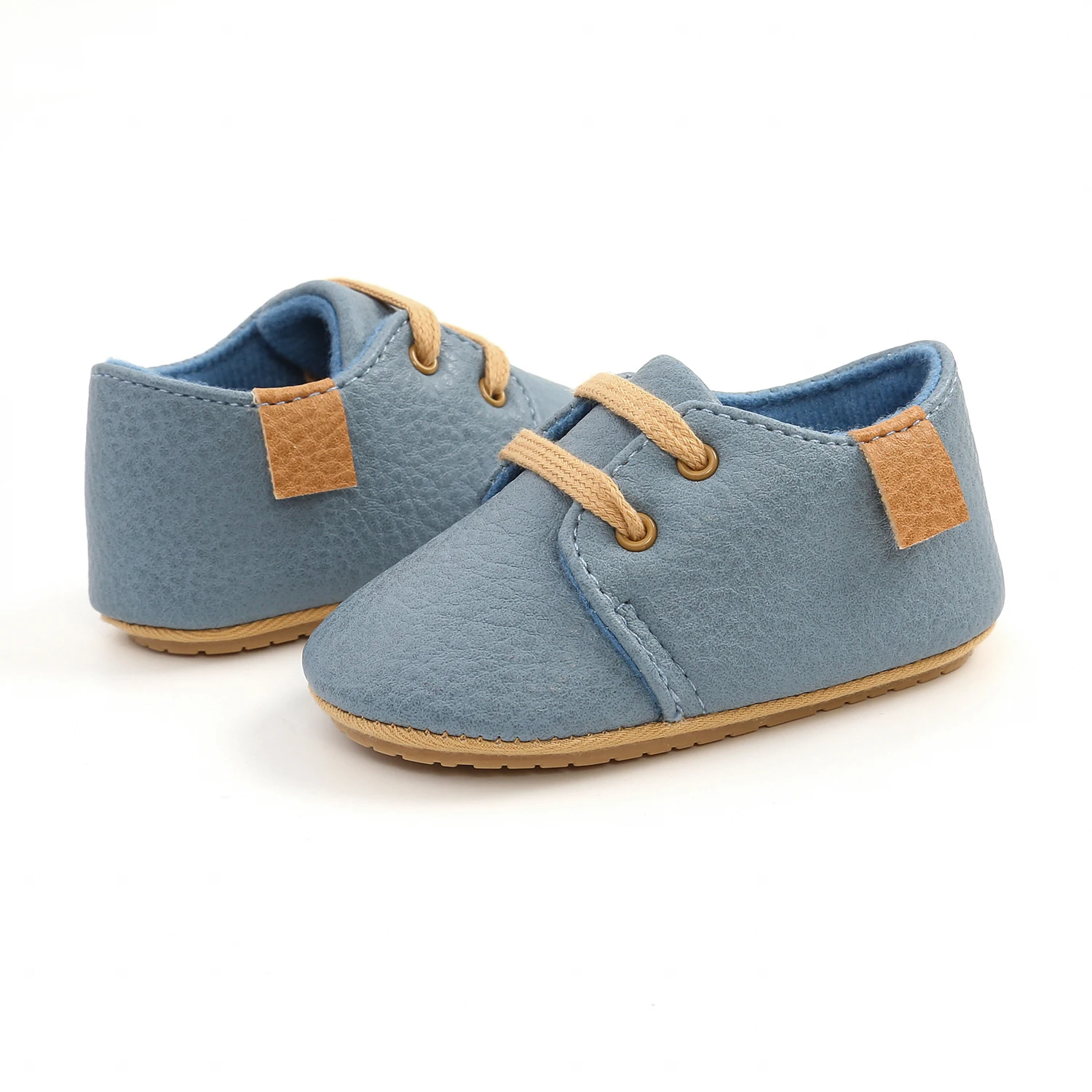 14Colors Newborn Boys PU Lace-up Shoes Baby Girls High Grade Non-slip Soft Sole Toddler Frist Waliking Shoes