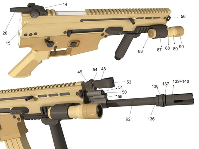 98 Cm 1:1 FN Scar Sniper Rifle Emulational DIY 3D Paper Card Model Building Set Educational Toys Military Model Construction Toy 2