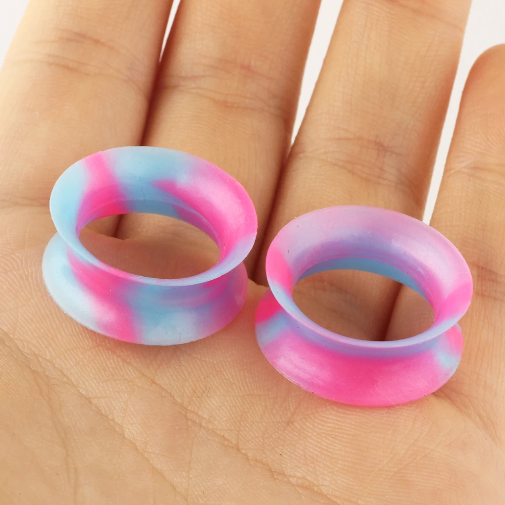 Junlowpy 625mm Soft Silicone Ear Plugs Flesh Tunnels Gauges Double