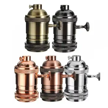 

E27 Bulb Holder Light Holder Lamp Holder with Switch Cable Cord Plug Modern Black Decoration Home Durable