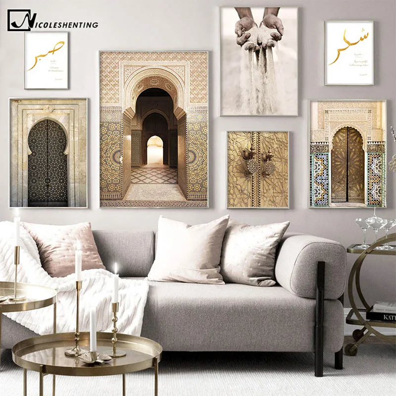 Vintage Poster Picture Art-Painting Wall-Decoration Morocco-Door Quotes Canvas Print