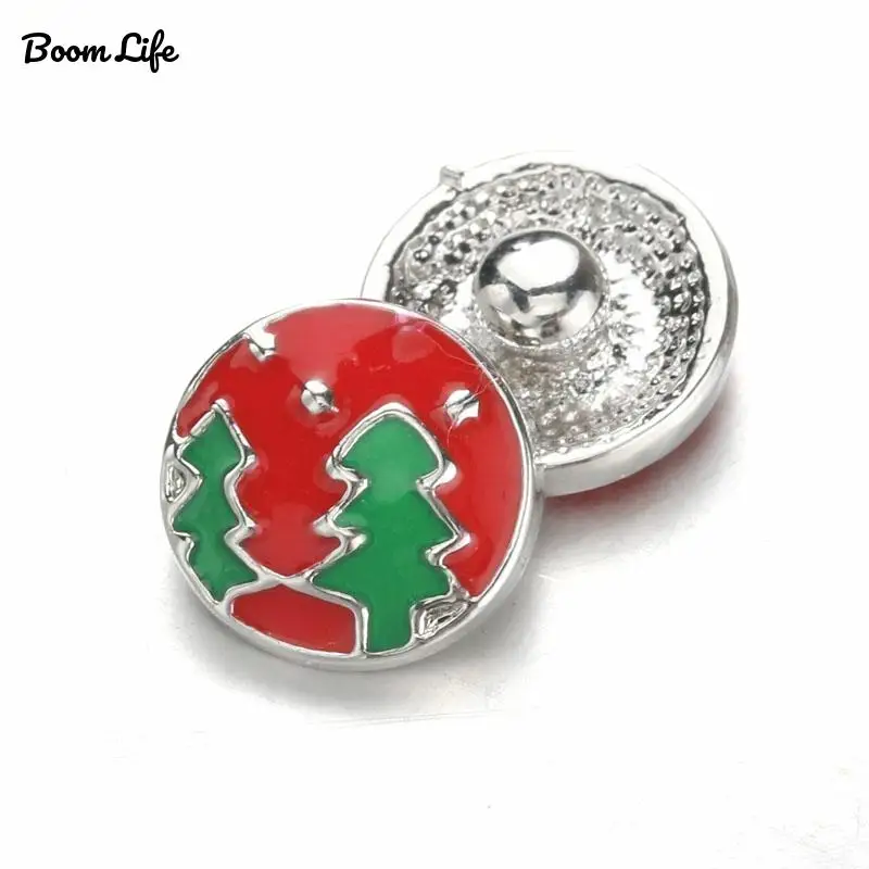 10pcs/lot Boom Life Snap Jewelry Crystal Christmas Tree Metal 12MM Buttons Fit DIY OEM Bracelets For Women 5342 | Украшения и