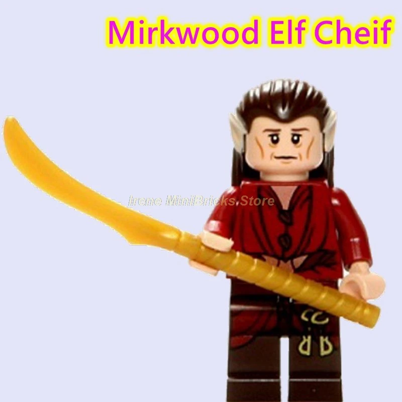 Хоббит Властелин колец Bllbo Aragorn Orcs Bard eowin Ringwraith Gandalf подарки на день рождения строительные блоки игрушки для детей - Цвет: Mirkwood Elf Cheif