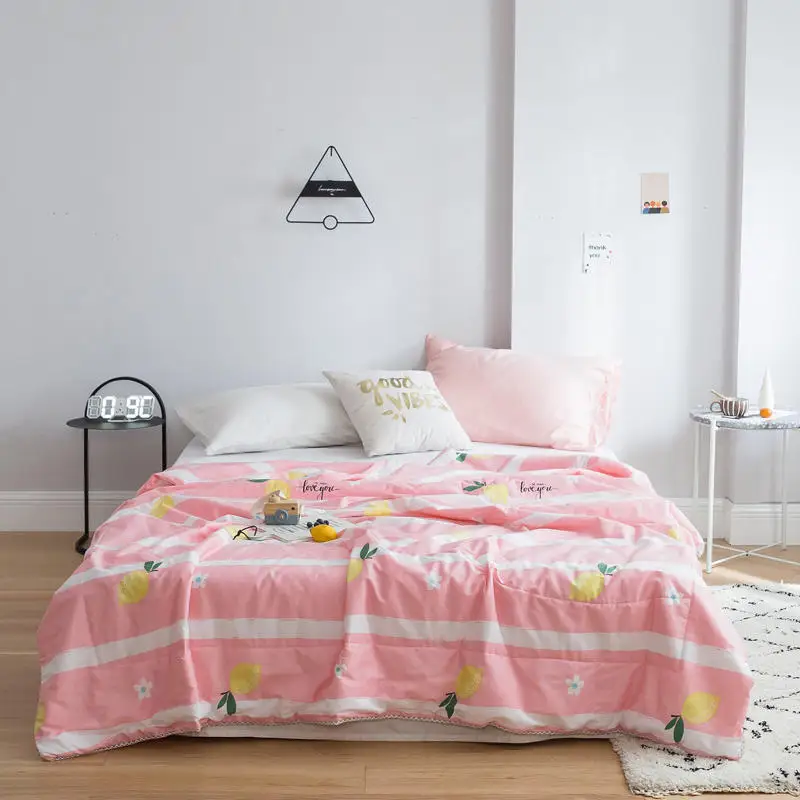 

Cotton Printed Summer Quilt 1.8 Students Summer Blanket Double Pure Cotton Blanket Summer Children Thin Blanket Single Person 1.