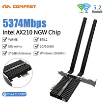 Wi-Fi 6E Intel AX210 Dual Band PCIe Wireless Wifi Network Adapter 2.4G/5G/6Ghz 2400M Wi-Fi Card Bluetooth 5.2 PCI Express Wlan