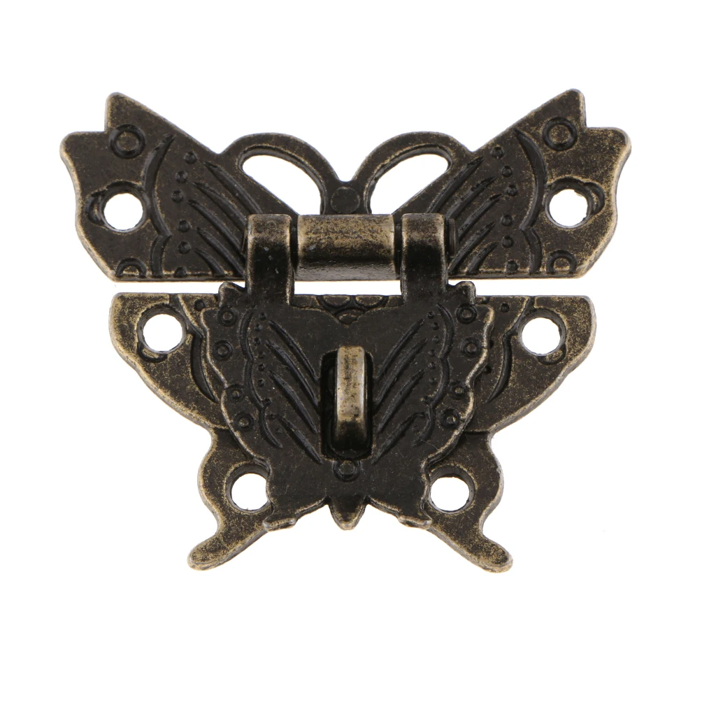 Beautiful Butterfly Design Antique Bronze Hasp Latch Lock Cabinet Buckle Case Bag Accessories DIY Locks Closure