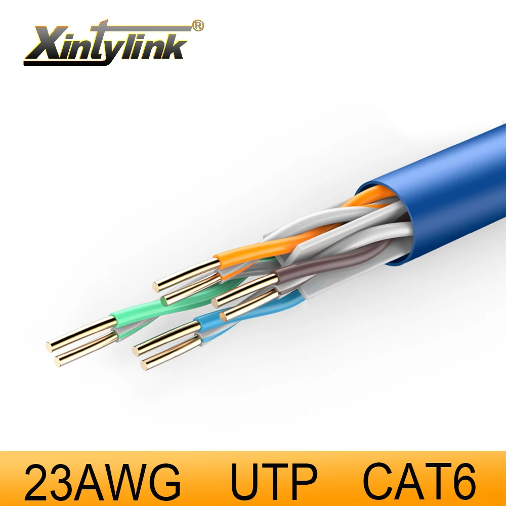 Xintylink Rj45 Cavo Di Rete Cat6 Utp Rame Puro Non Schermato Doppino Intrecciato 1G Ethernet Patch Lan Per Router Adsl Modem Switch