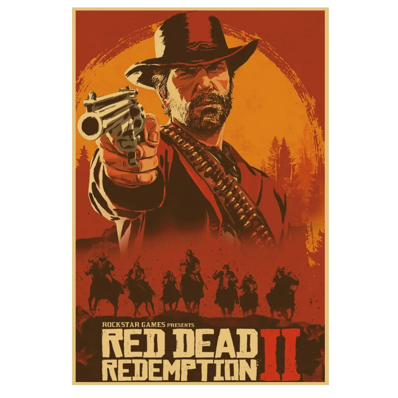 Red dead redemption 2ゲームポスター,家の装飾,30x45cm,レトロな 