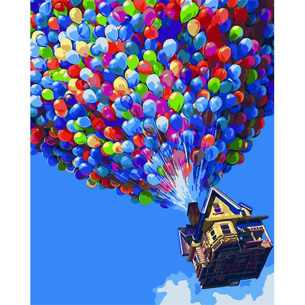 Karyees Balloon Paint by Numbers Hot Air Balloon Paint by Numbers Balloon DIY Canvas Painting by Numbers Acrylic Painting Home Decor Balloon Paint by Numbers for Adults Kids Christmas 16x20In 