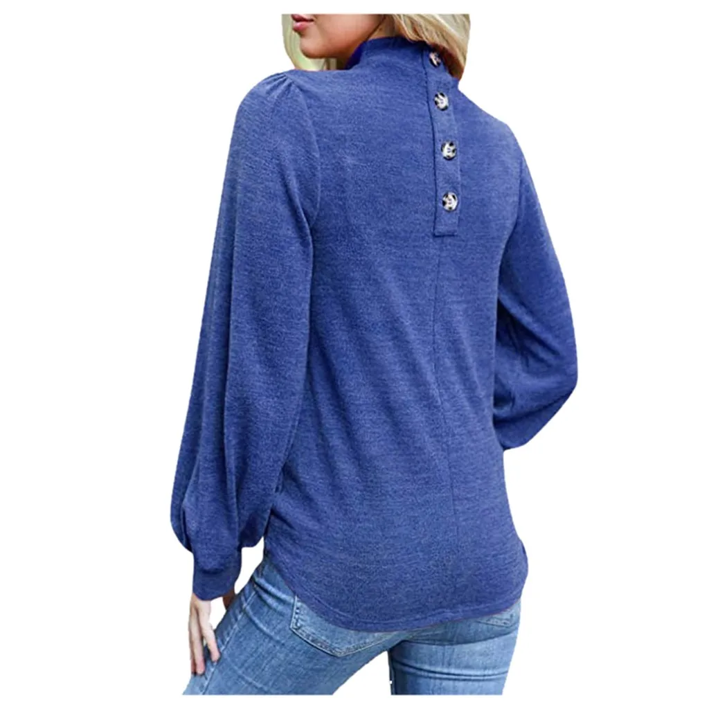 Женские рубашки, верхняя одежда, Camiseta Mujer, женские топы с пуговицами на спине, Свободные повседневные тренировочные топы с круглым вырезом, женская одежда