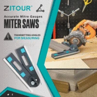Zitour® Accurate Mitre Gauges for Mitre Saws Adjustable Angle Ruler Saw Protractor Ruler with Pencil Inclinometer Measuring Tool 1