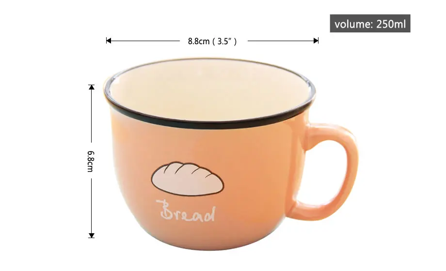 OBR Милая керамическая кофейная кружка, креативная мультяшная эмалированная Кружка для чая, завтрака, кофейная чашка, забавная чашка, подарок для друзей, парная кружка 250 мл