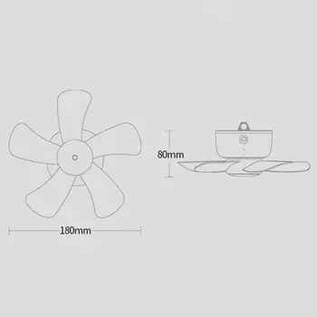 

USB Rechargeable Remote Control Timing 4 Gear Tent Bed Silent Hanger Ceiling Fan K92F
