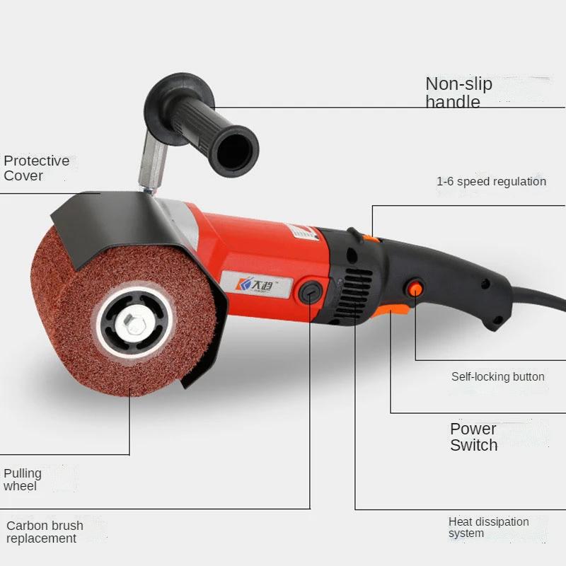 2200w Burnishing Polishing Machine 3000rpm Industrial Polisher Sander Wire Drawing Machine Metal Wood Ceramic Tile Polishing