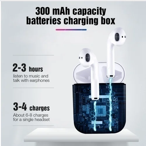 New Touch Control Earphone Wireless Earbuds Bluetooth Mini Earphone for Smartphone Built-in Microphones Headsets