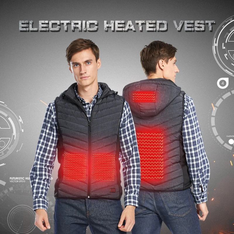 Gilet Chauffant, USB Veste Chauffante Electrique Gilet Chauffé Homme  Femmes, 3 Températures Réglables, Lavable Vêtements Chauffant Gilet Chaud  D'hiver