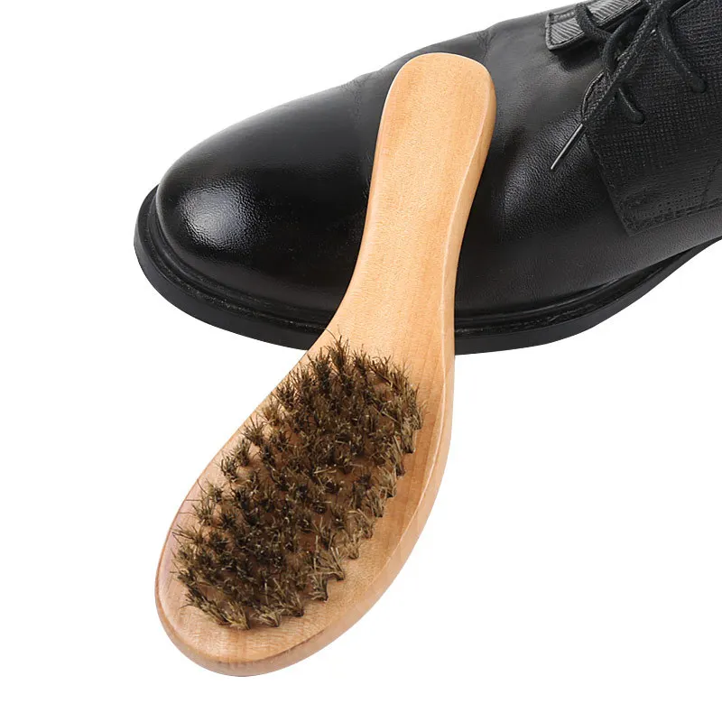 

Small Curved Bristle Shoes Brush Coat Brush Polishing on Shoes Oil Brush Shoes Dull Polish Suede Wipe Leather Shoes Renovation B