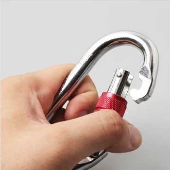 

1 Pc Carabiner Buckle Safety Buckle O-shaped Stainless Steel Lightweight anti-skid Climbing Survival Security Lockingm