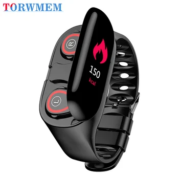 

M1 Newest AI Smart Watch With Bluetooth Earphone Heart Rate Monitor Smart Wristband Long Time Standby Sport Watch Men