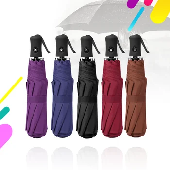 

Big Size 23inch 100CM Windproof Tri-fold Fully-automatic Umbrella 3 Folding Men Women Advertising Rainy Umbrella