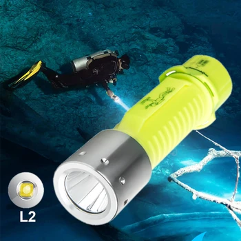 

IPX8 Scuba Diving Light L2 Waterproof Underwater LED Flashlight Diving Camping Lanterna Torch Dimming 3 Mode Dive LED Flashlight