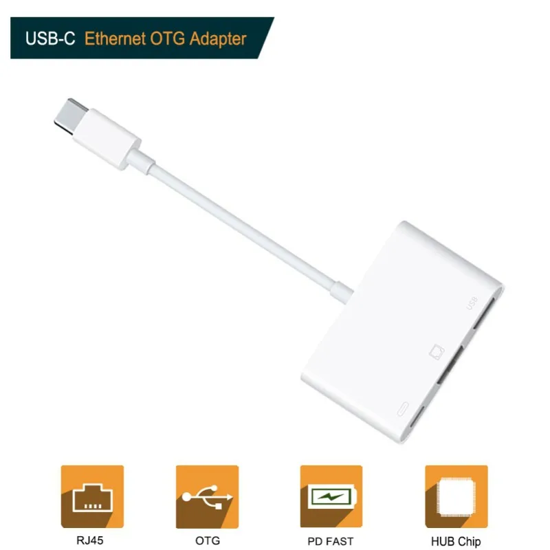 OTG Тип C до USB RJ45 концентратор 10/100 Мбит/с адаптер высокое Скорость быстрой зарядки