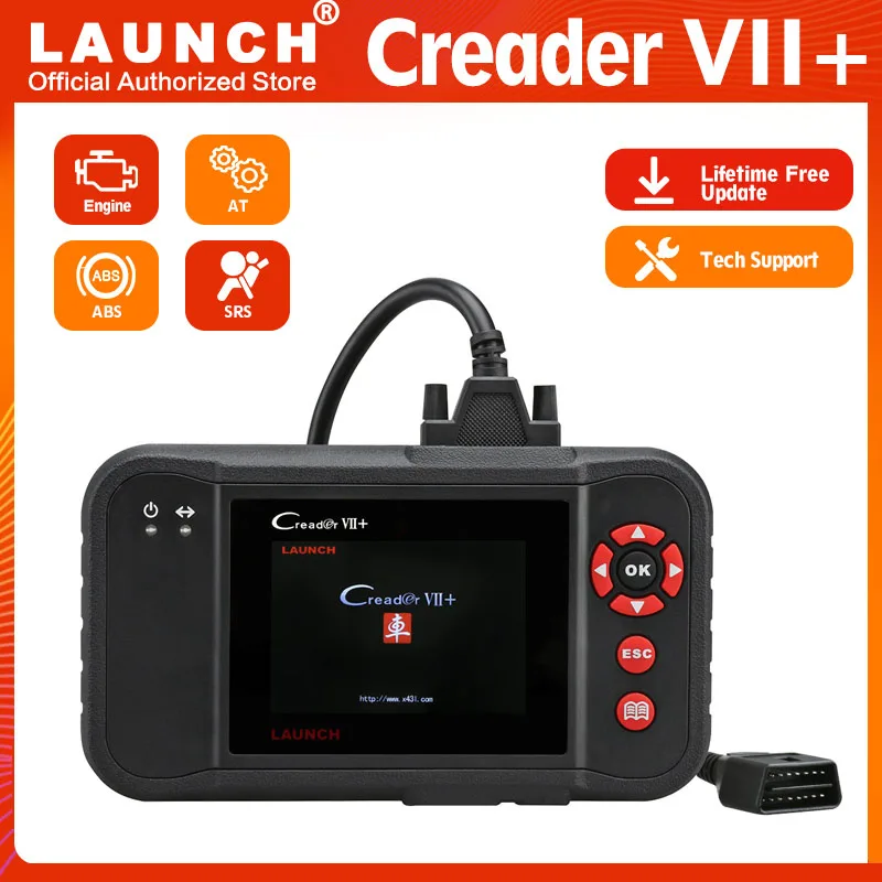 LAUNCH X431 Creader VII + OBD2 автомобильный сканер кодов автоматический диагностический