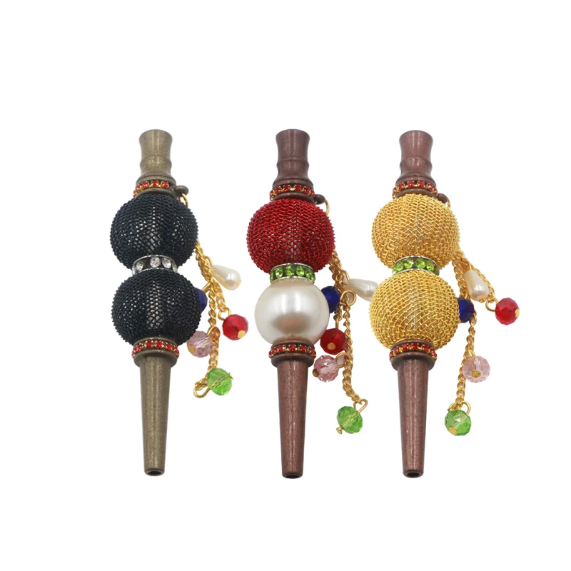 

1PC Fashion Handmade Inlaid Jewelry Metal Hookah Mouthpiece Shisha Filter Tip MouthTips Narguile Hose Accessories