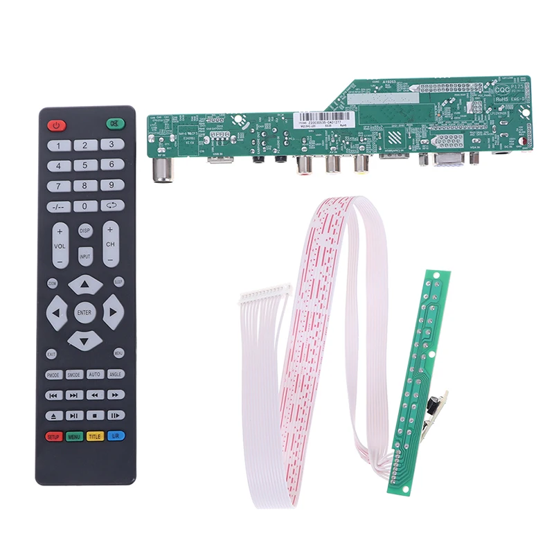 best tv antenna T.V53.03 Universal LCD TV Controller Driver Board V53 Analog TV TV/AV/PC/HDMI-compatible/USB Media Motherboard free sat box