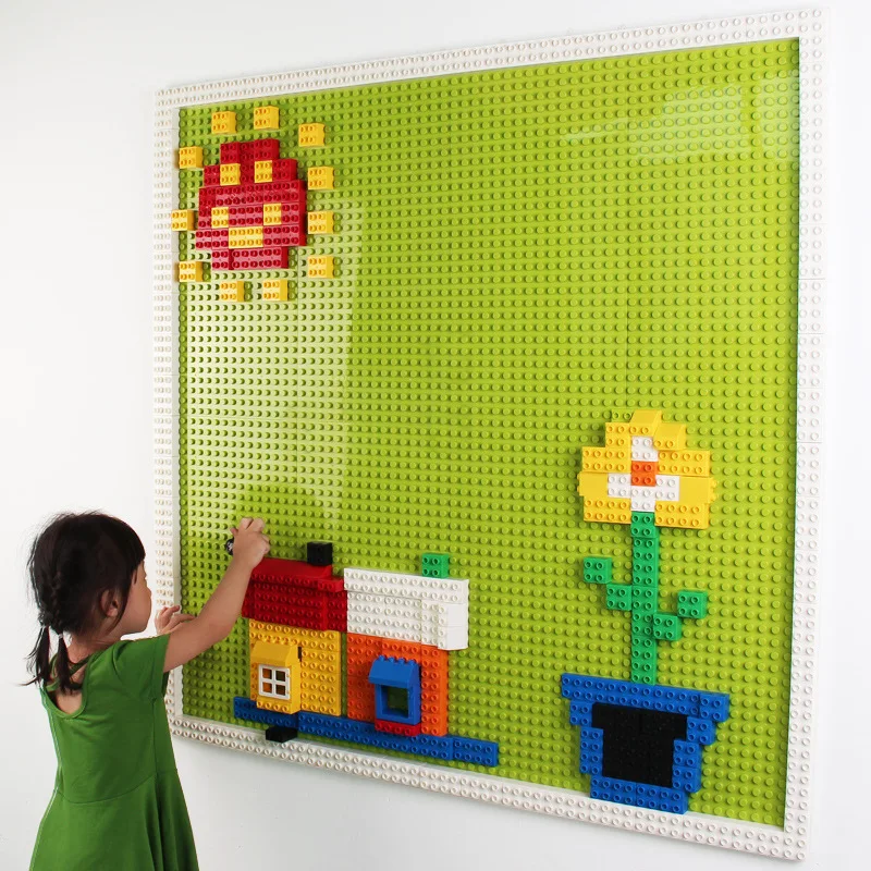 

Compatible a Tall Granule Building Blocks Wall Children Kindergarten Early Childhood Building Blocks Wall Construction Fight Ins