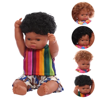 

JINGXIN 50cm Reborn African Baby Doll Black Girl Lifelike Real Bebe Bath Toys Boys Babies Waterproof Vinyl Body Bath Play Dolls